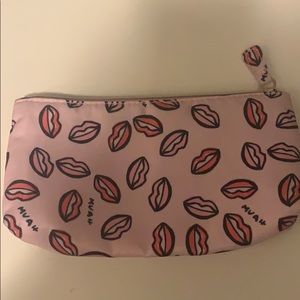 Lipstick Print Pink Makeup Cosmetic Bag
